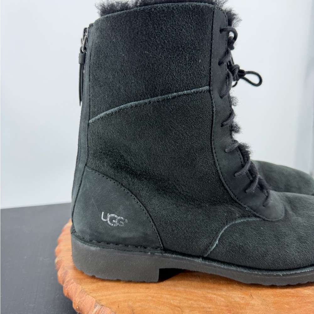 UGG Women’s Daney 1017507 Black Round Toe Lace-Up Ankle Snow Boots Sz 10 - Picture 3 of 12